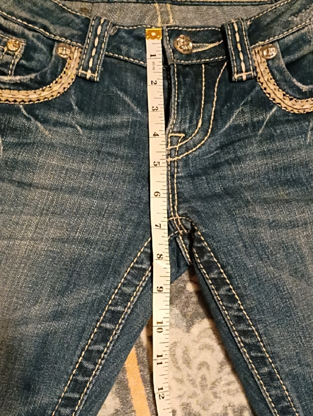 Womens Blue Embroidered Bootcut Jeans - 7 For All Mankind Style - Picture 14 of 15
